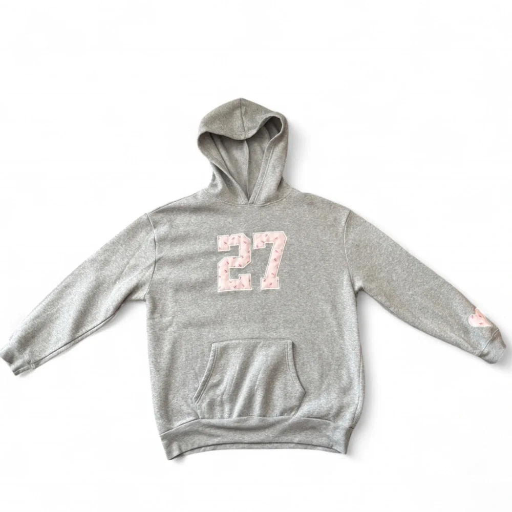 **SOLD** Gray Hoodie with Pink Accents - Picture 2 of 6